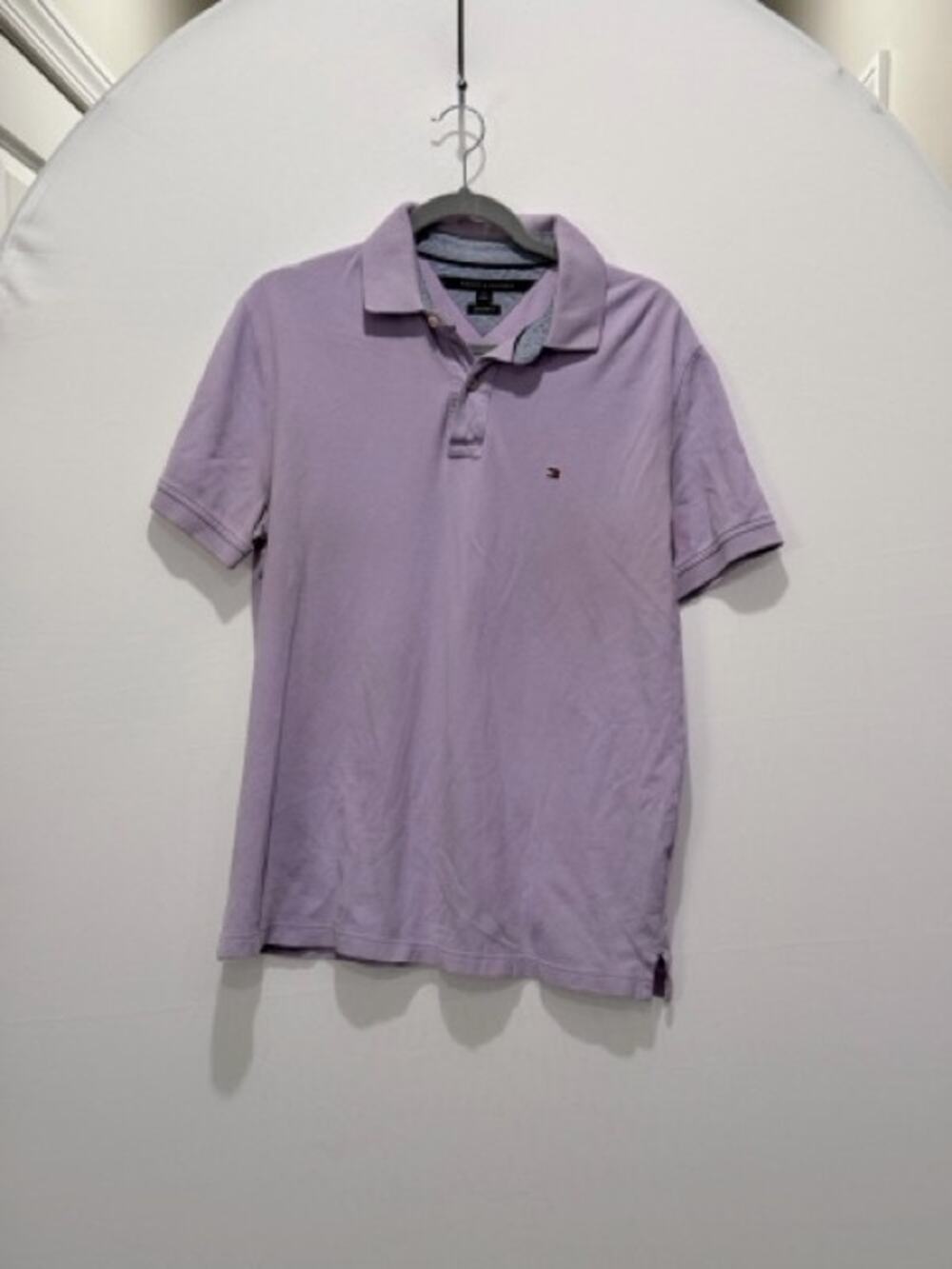 Tommy Hilfiger Polo Shirt Mens Medium Lavender Purple Preppy Casual